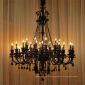 Black crystal chandelier / Big pendant lamp for hotel hall